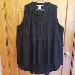 American Rag Cie Women's Sleeveless Hi-Low Black Top; Size: 1X